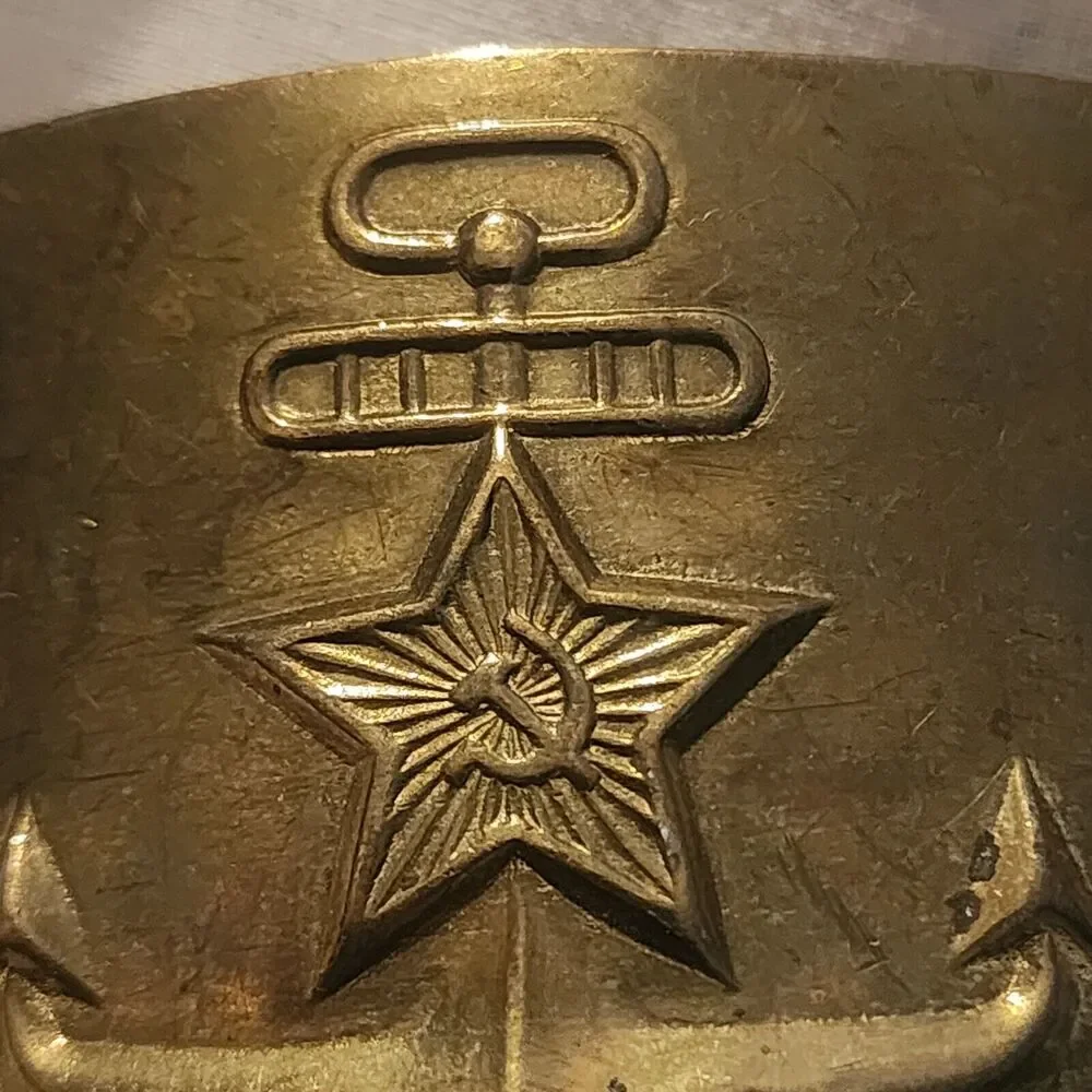 Vintage Connectable Hammer & Sickle NAVY Brass Belt Buckle USSR Soviet Military
